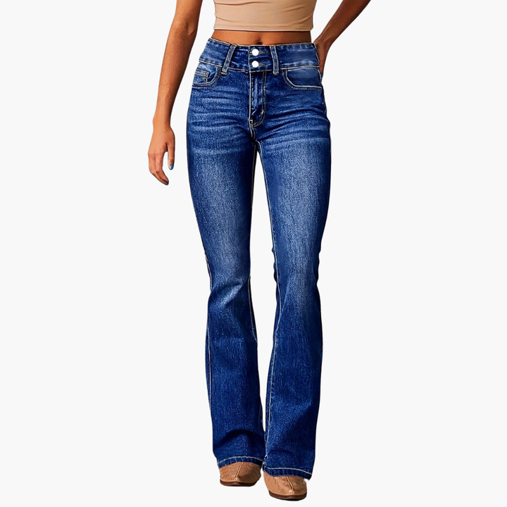 Jeans Bootcut Donna con Vita Alta e Bottoni | Altivaro