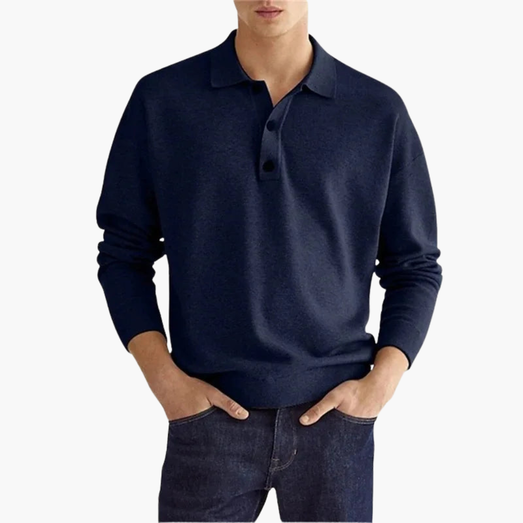 Men's Polyester Polo with Buttons | Altivaro