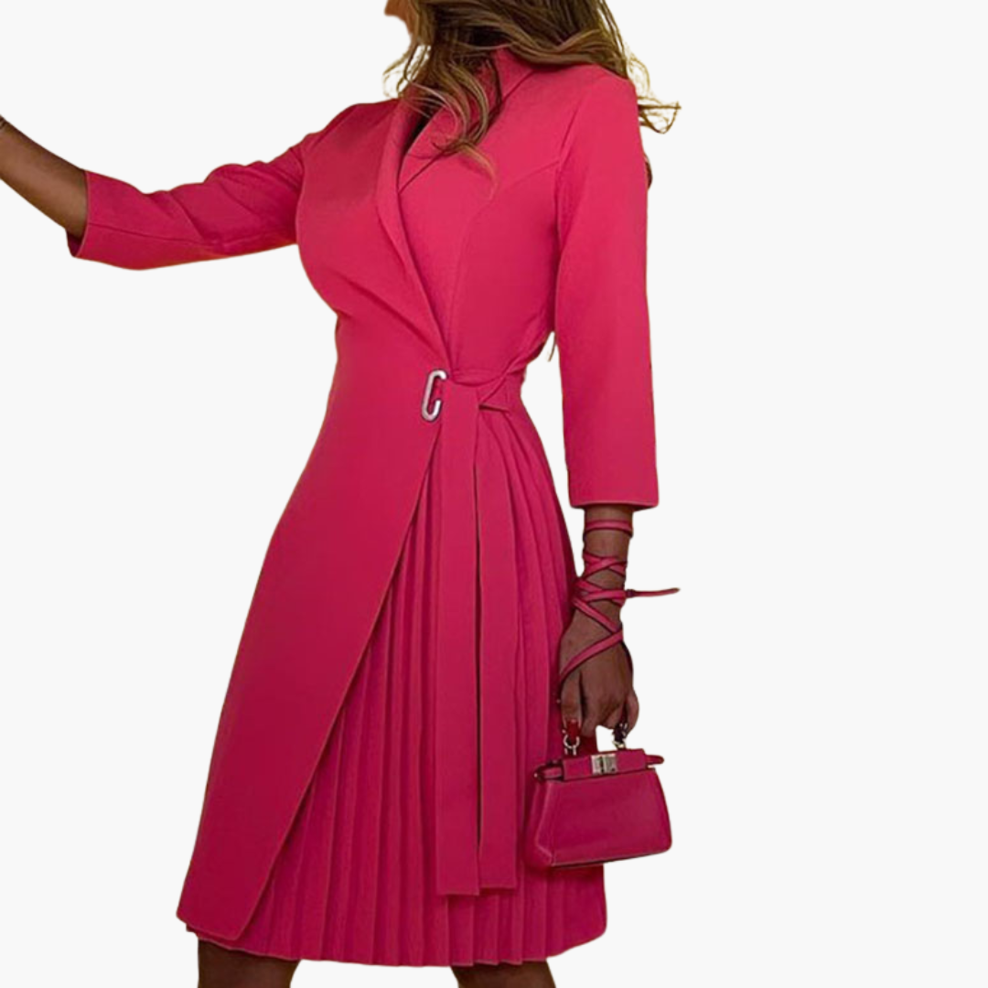 Abito midi da donna con cintura e plissettato | Altivaro