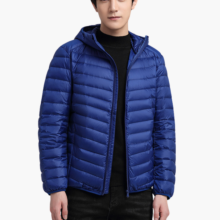 Men's Lightweight Winter Down Jacket with Windproof Hood | Altivaro