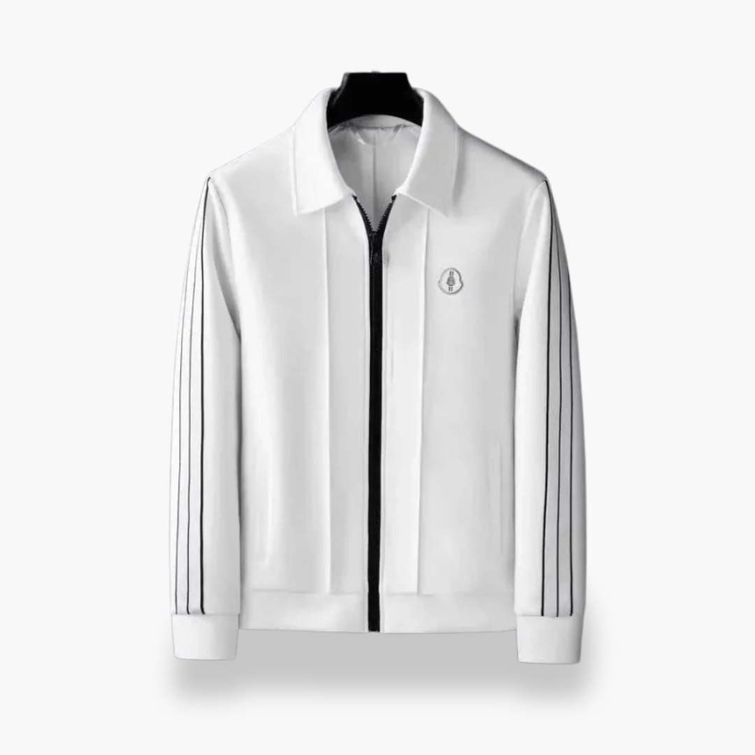 Tuta Uomo con Zip e Strisce Bianche | Altivaro