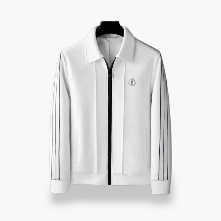 Tuta Uomo con Zip e Strisce Bianche | Altivaro