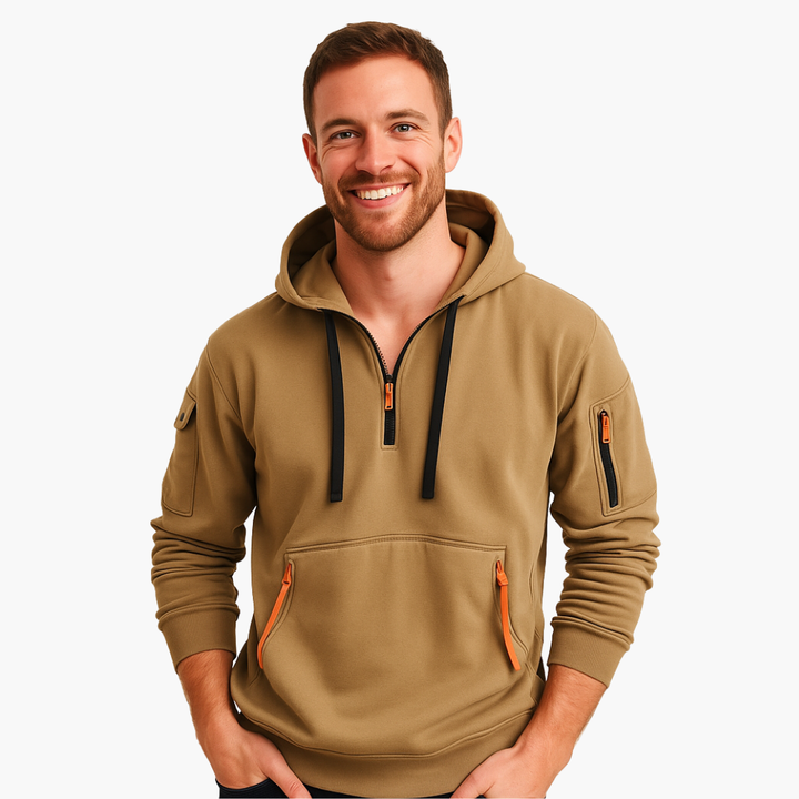 Felpa con cappuccio e zip da uomo con tasche | Altivaro