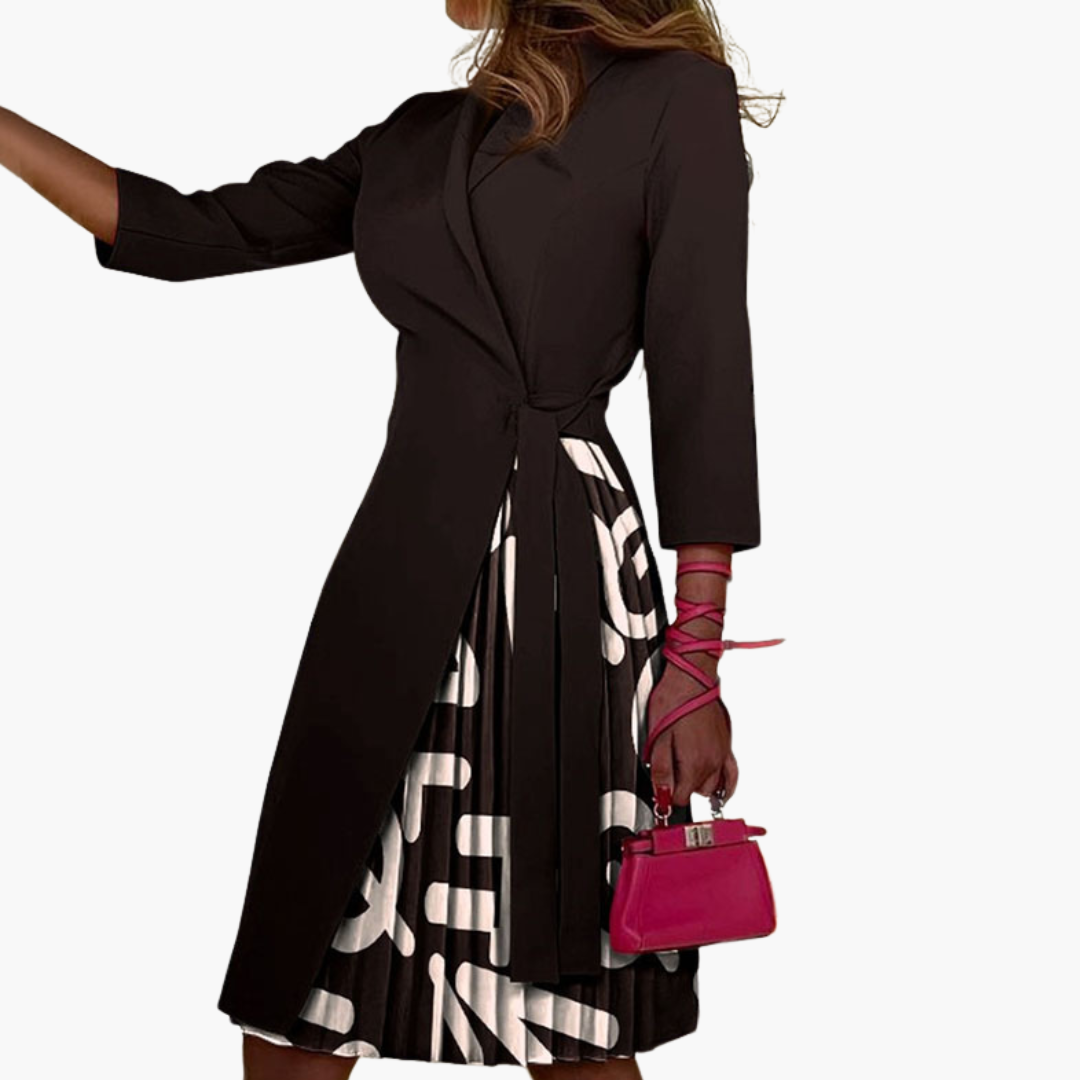 Abito midi da donna con cintura e plissettato | Altivaro