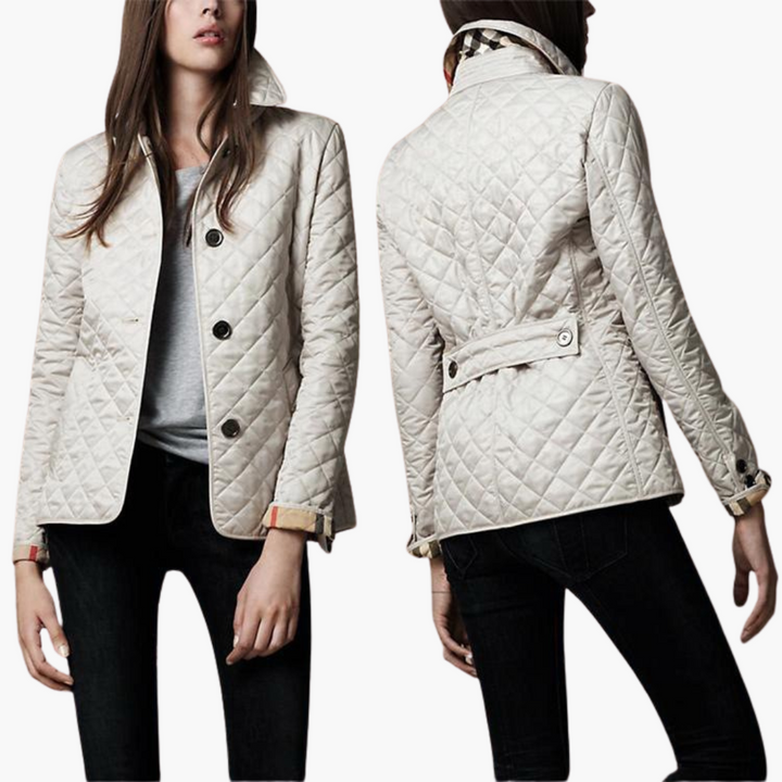 Women's Quilted Jacket with Buttons and High Collar | Altivaro