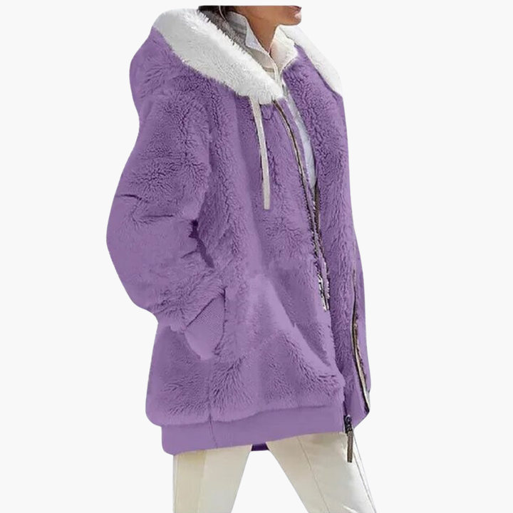Synthetic Fur Jacket with Hood for Women | Altivaro