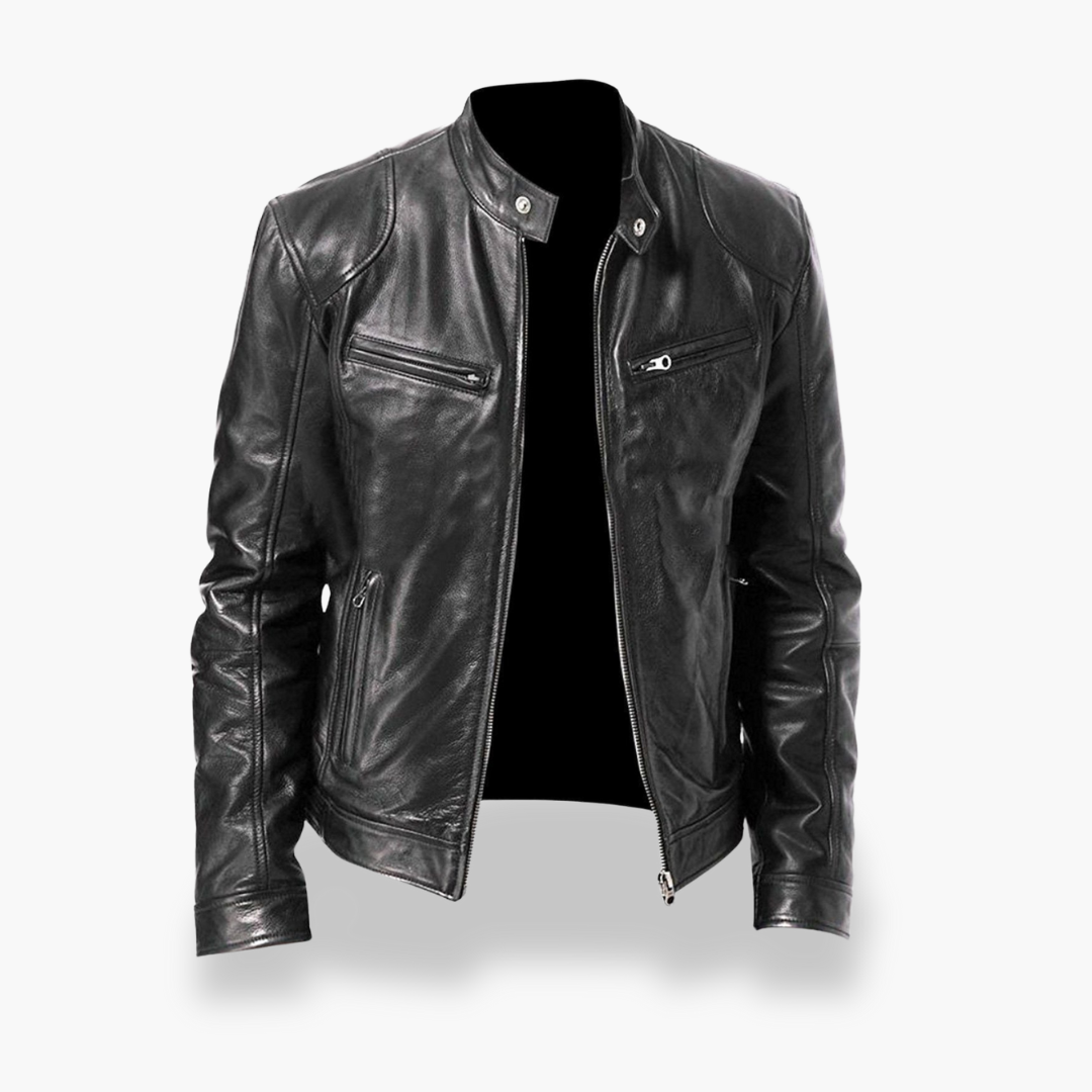 Giacca Uomo in Pelle Sintetica Casual Moto | Altivaro