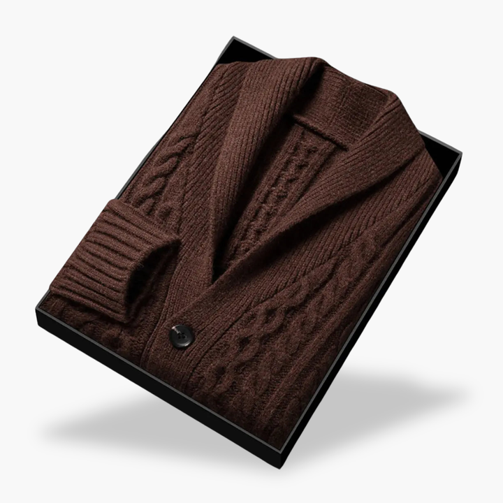 Men's Cardigan Cable Knit Wool | Altivaro