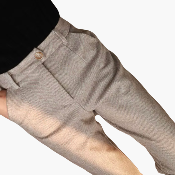 Pantaloni Donna Houndstooth a Sigaretta con Tasche e Cintura | Altivaro