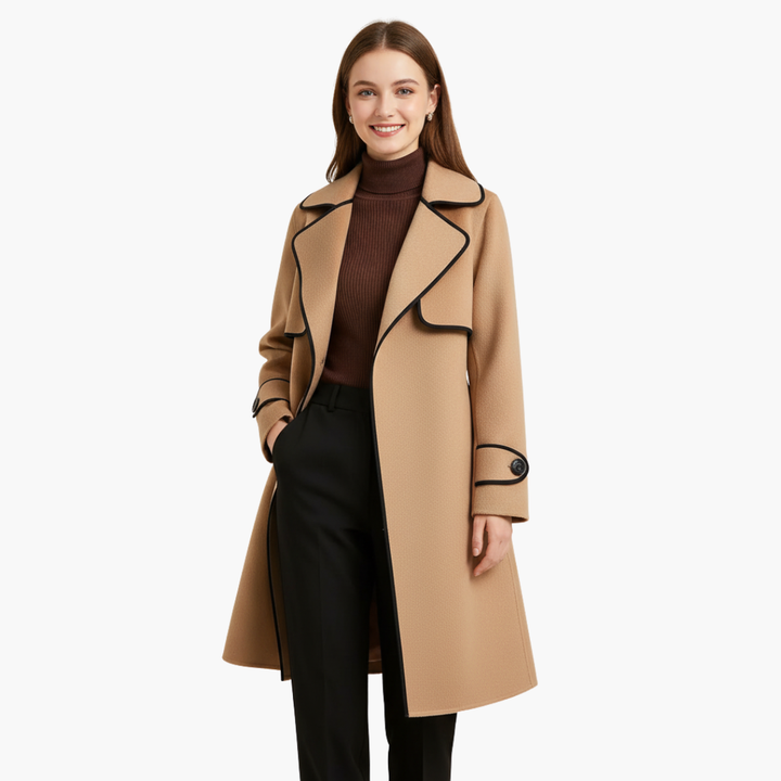 Women's Wool Coat with Elegant Belt | Altivaro