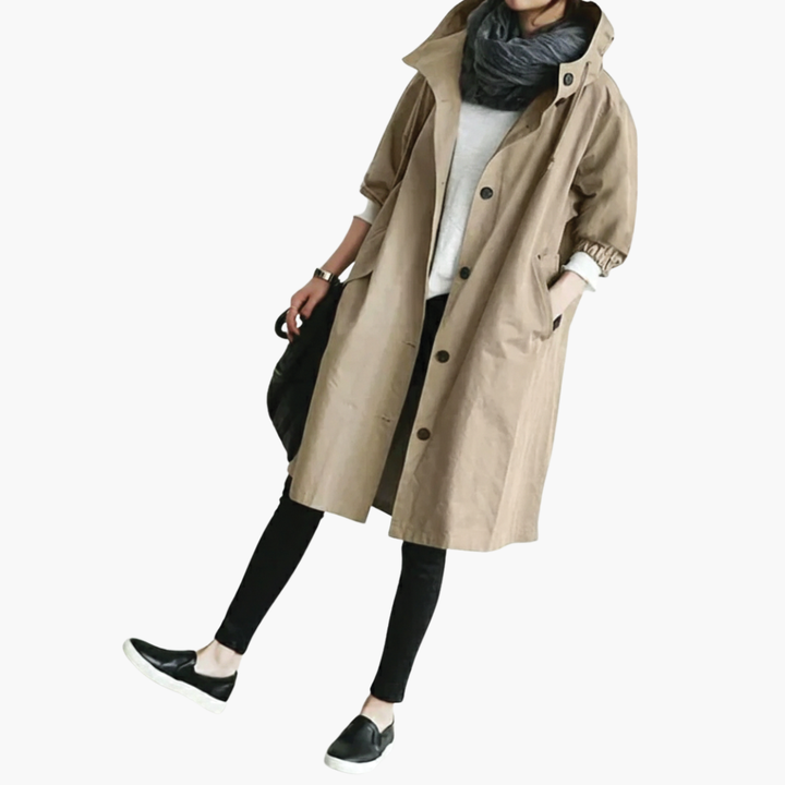 Women's Waterproof Trench Coat with Hood | Altivaro