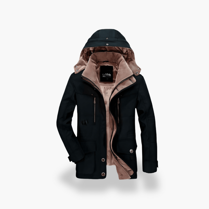 Men's Winter Jacket with Hood Lined with Fleece | Altivaro