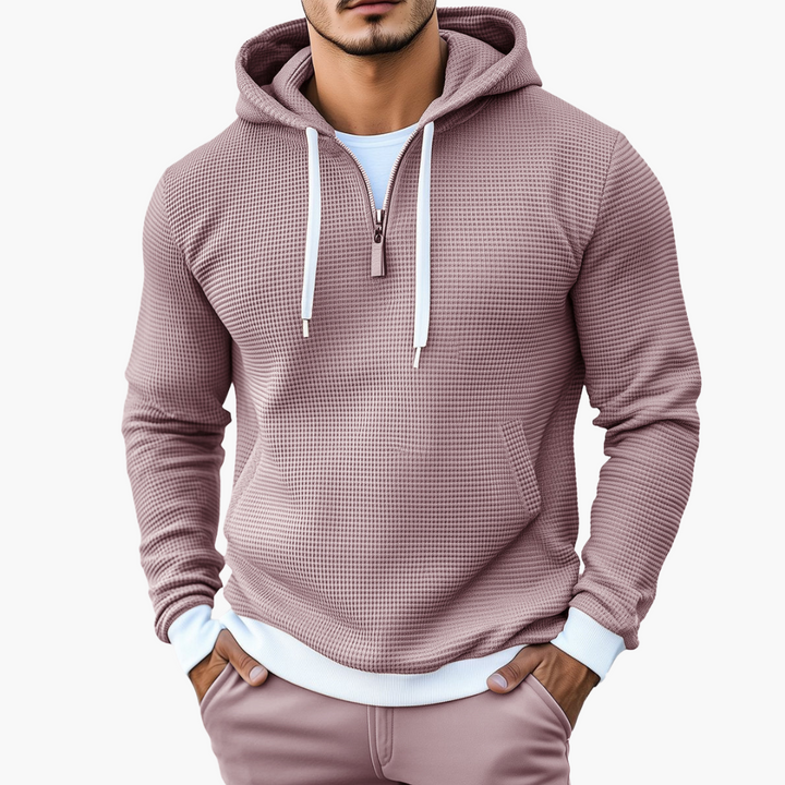 Men's Hoodie Half-Zip Thermal Knit Sweater | Altivaro