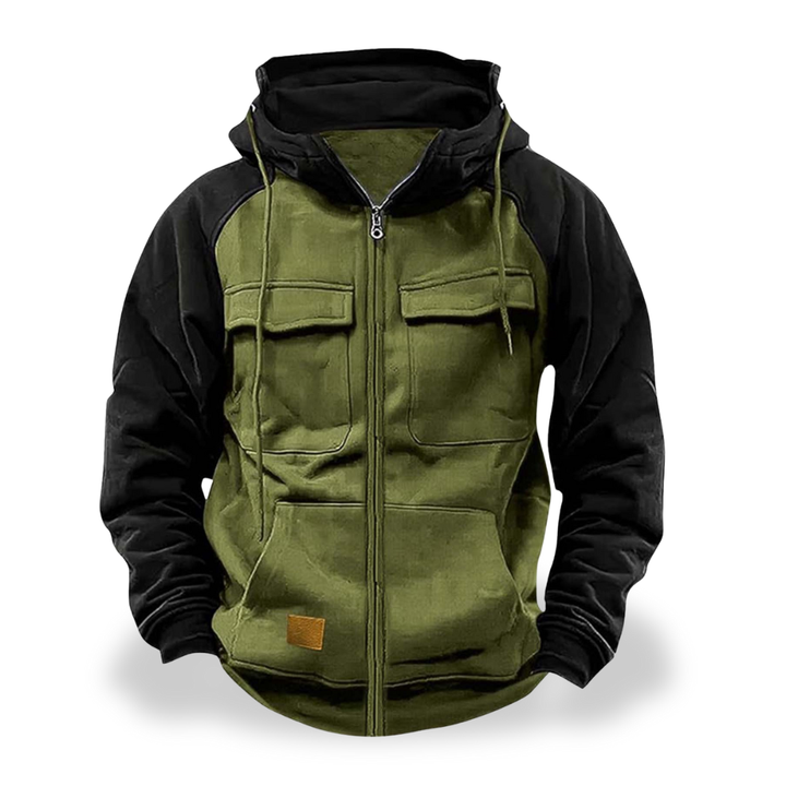 Felpa Uomo con Cappuccio Zip Tasche Casual | Altivaro