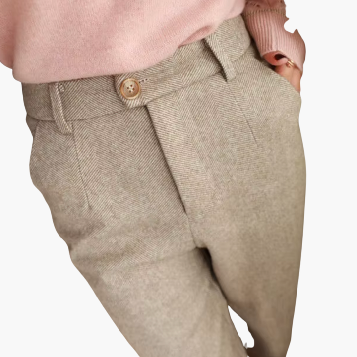 Pantaloni Donna Houndstooth a Sigaretta con Tasche e Cintura | Altivaro