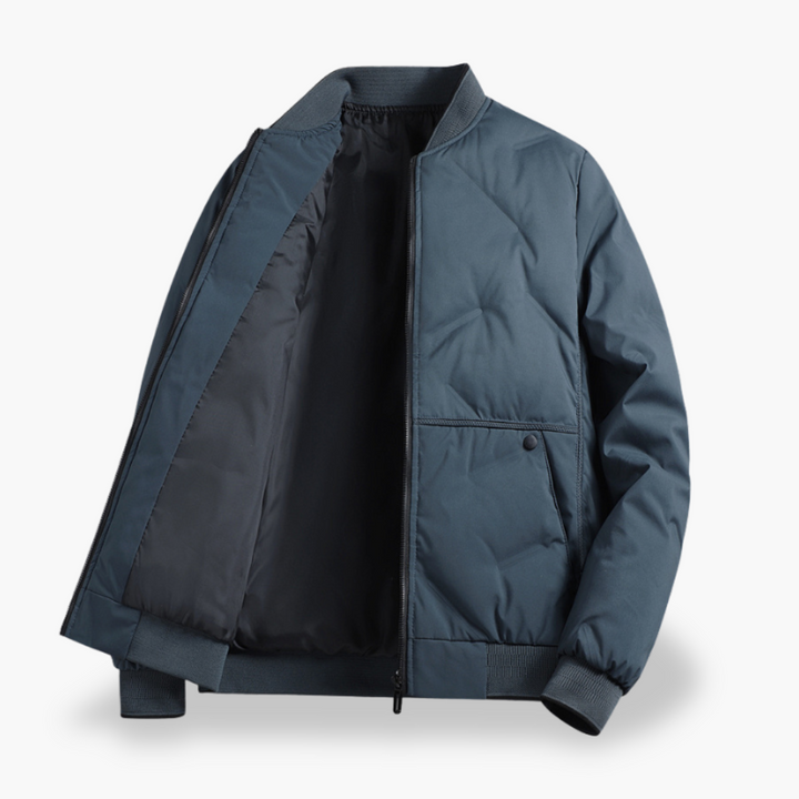 Men Quilted Synthetic Bomber Jacket | Altivaro