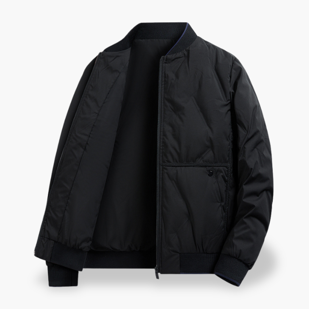 Men Quilted Synthetic Bomber Jacket | Altivaro