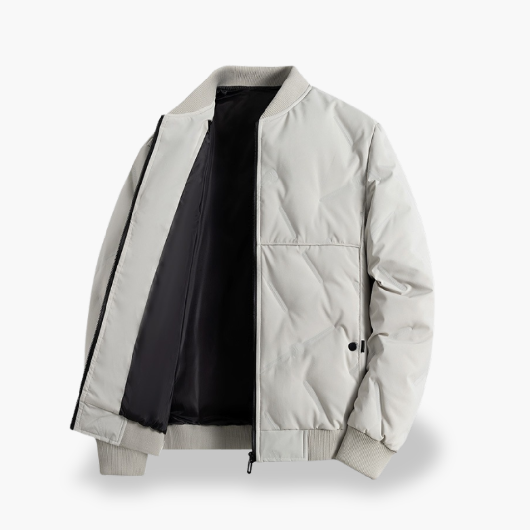 Men Quilted Synthetic Bomber Jacket | Altivaro