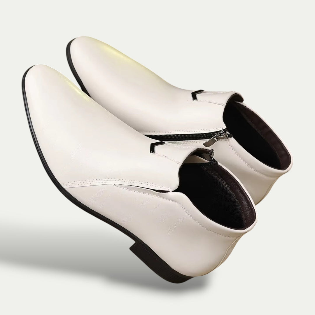 Elegant Men's Leather Ankle Boots Orthopedic with Zip | Altivaro