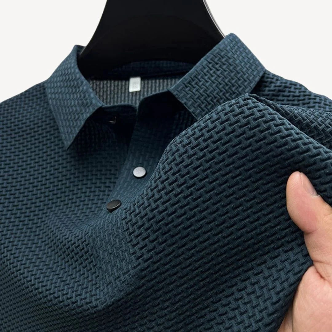 Polo Uomo Tessuto Waffle Traspirante Manica Corta | Altivaro-Altivaro