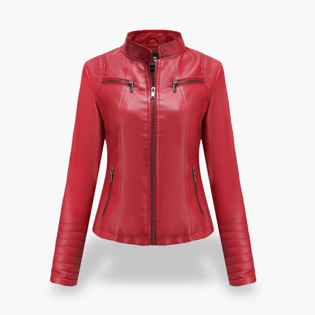 Giacca Donna in Ecopelle con Zip Slim Fit | Altivaro