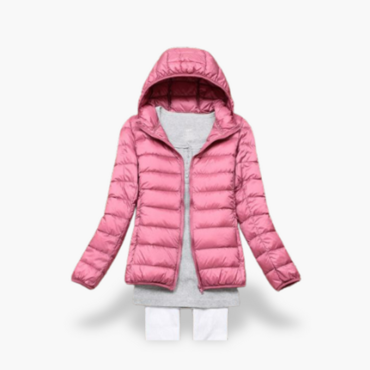 Giacca Piumino Donna Celeste con Cappuccio | Altivaro