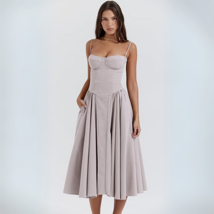 Vestito Midi Donna Bustier Spalline Sottili Festa | Altivaro