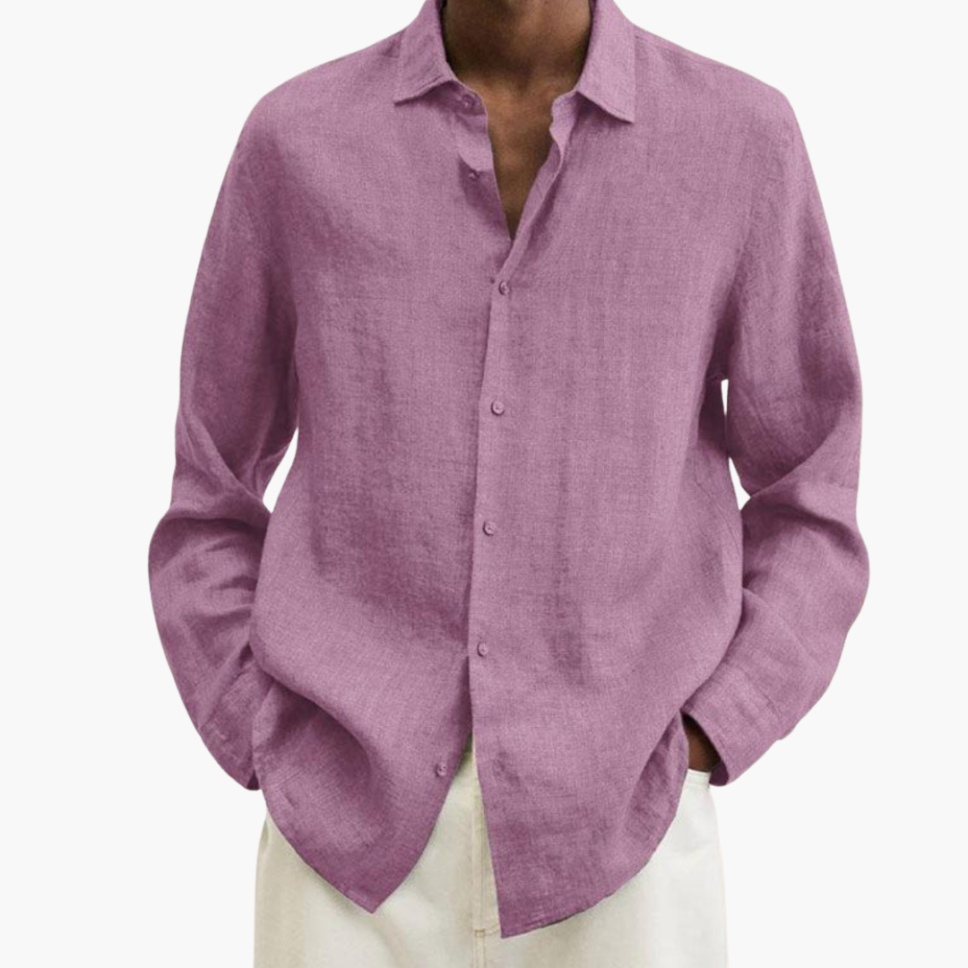 Camicia Uomo Lino Manica Lunga Casual Estiva Traspirante | Altivaro