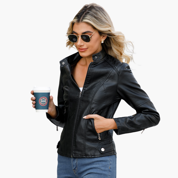 Giacca Donna Ecopelle Slim Fit con Zip Frontale | Altivaro