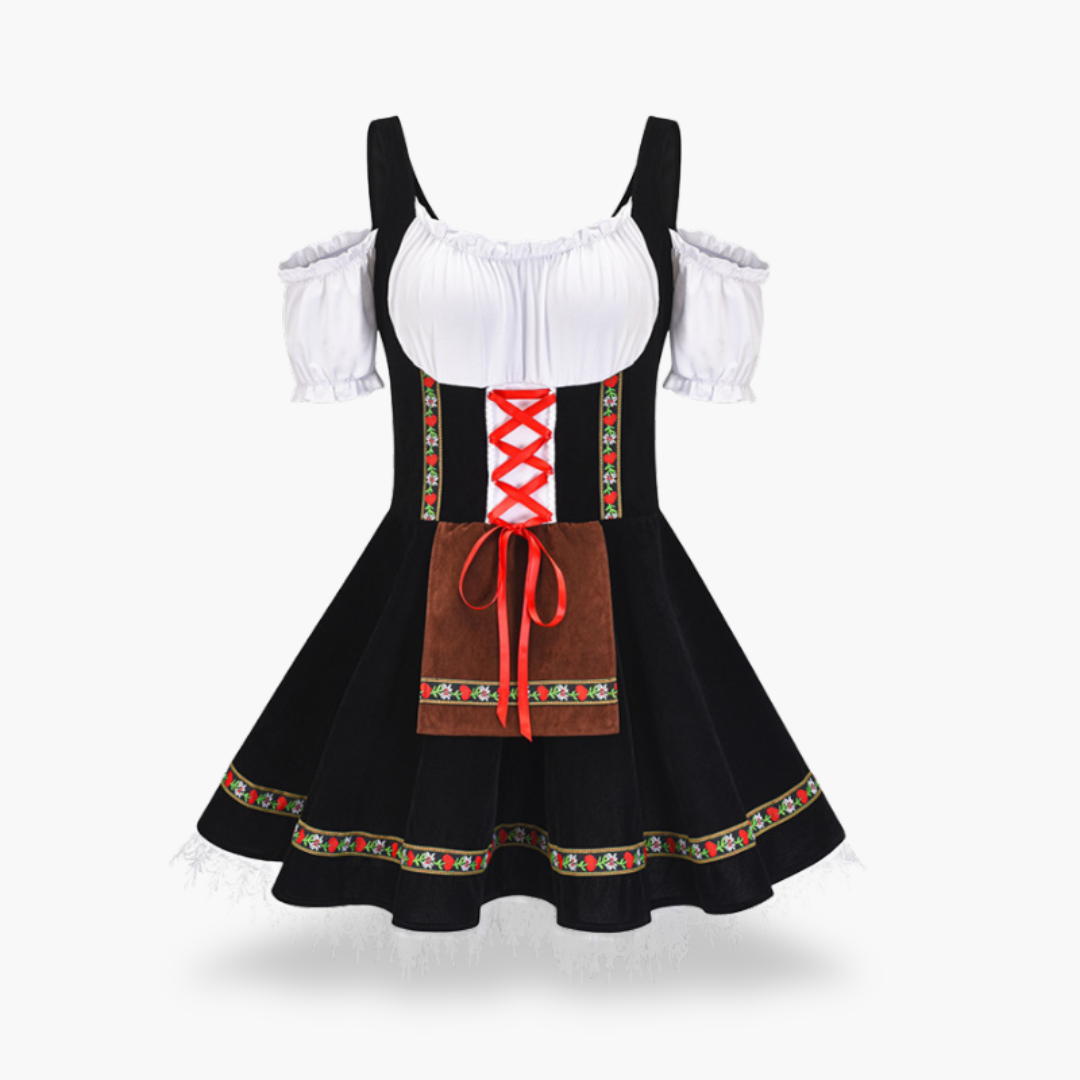 Donna Abito Dirndl con Corsetto e Gonna a Pieghe | Altivaro