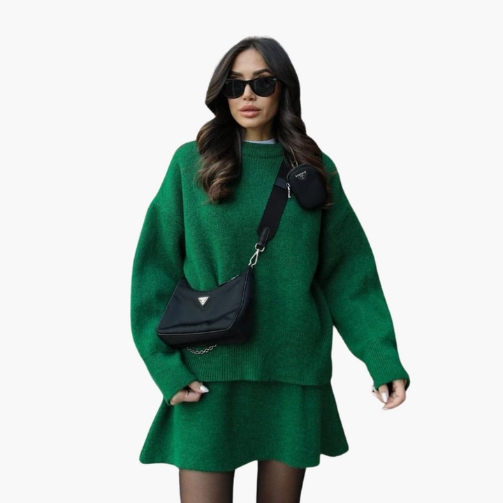 Completo Donna Maglia e Gonna Antracite Lana Sintetica Invernale | Altivaro
