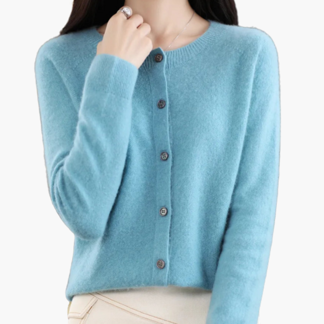 Cardigan Donna Lana Manica Lunga con Bottoni | Altivaro