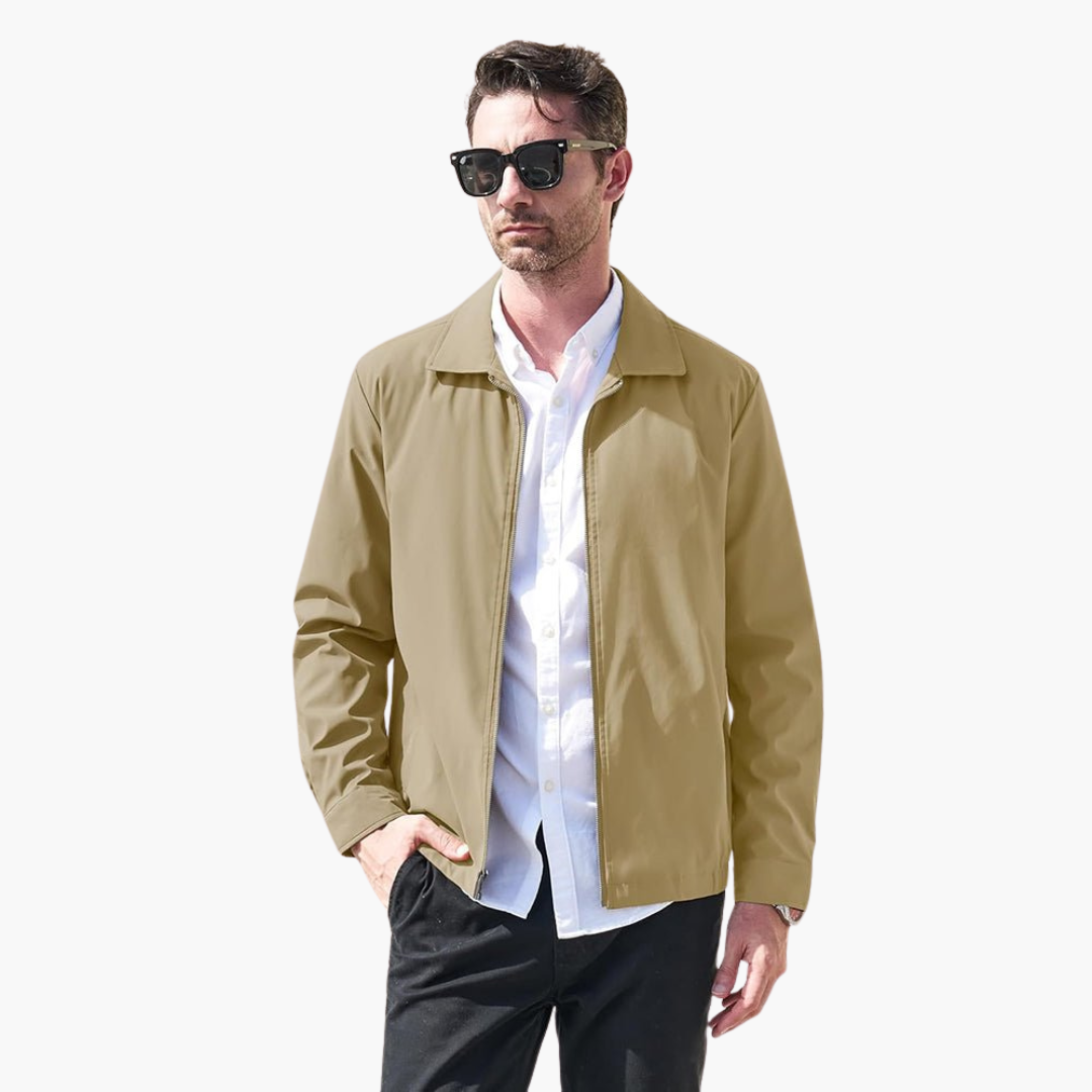 Lightweight Men's Jacket with Stand-up Collar and Zip | Altivaro