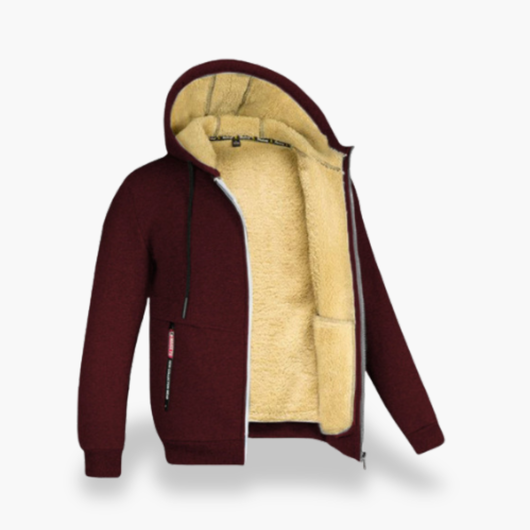 Felpa Uomo Invernale con Cappuccio Zip Foderata in Pile | Altivaro