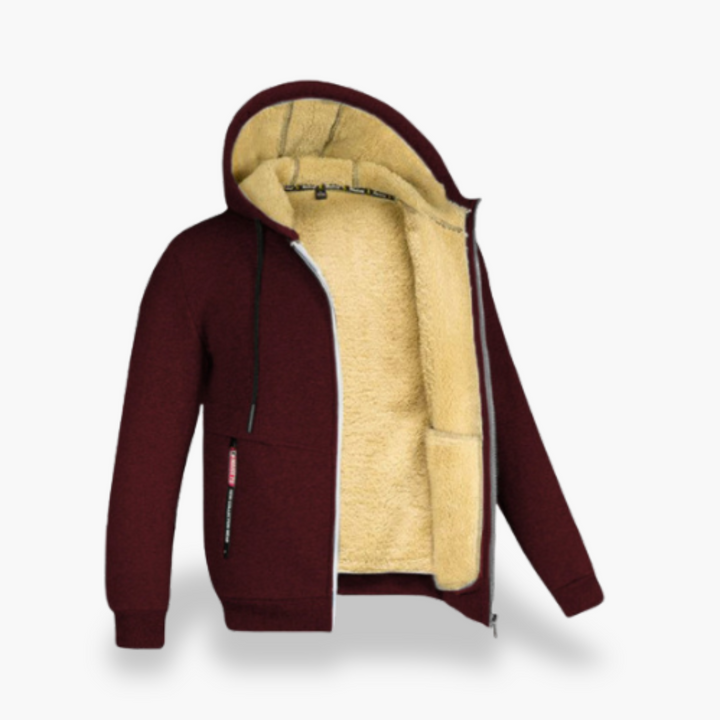 Felpa Uomo Invernale con Cappuccio Zip Foderata in Pile | Altivaro
