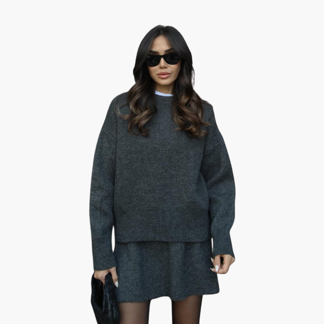Completo Donna Maglia e Gonna Antracite Lana Sintetica Invernale | Altivaro