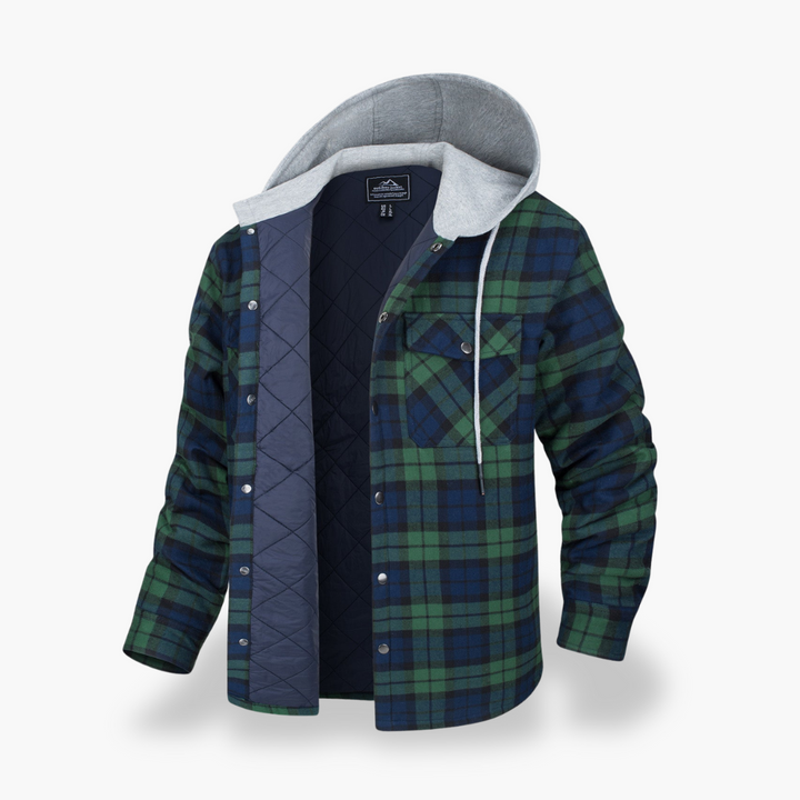 Men's Winter Plaid Jacket Lined with Hood | Altivaro