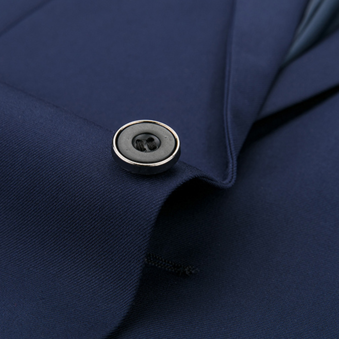 Abito Uomo Elegante 3 Pezzi Slim Fit Poliestere Blu Petrolio Cerimonia | Altivaro-Altivaro