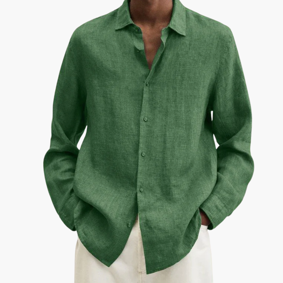 Camicia Uomo Lino Manica Lunga Casual Estiva Traspirante | Altivaro