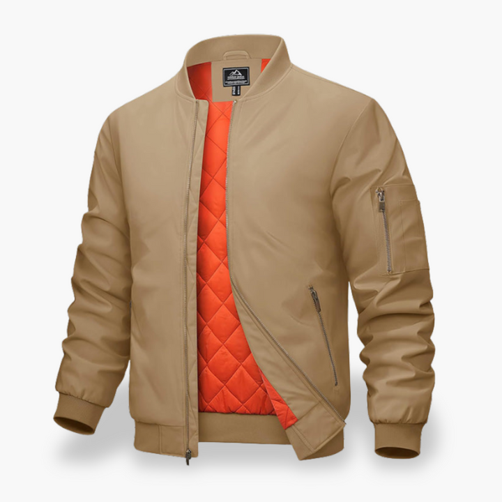 Men's Bomber Jacket with Quilted Lining and Zip Pockets | Altivaro