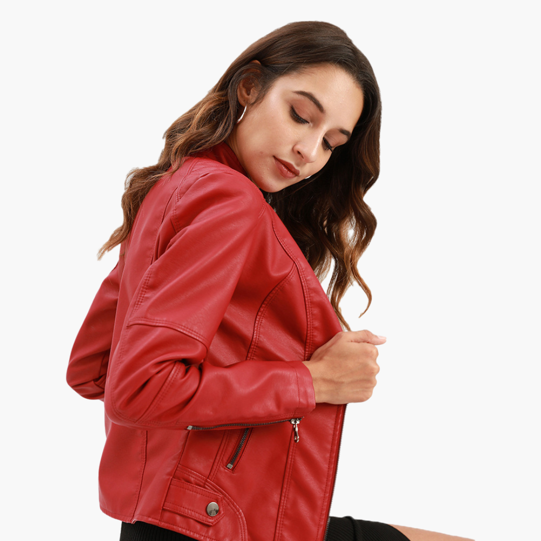 Giacca Donna Ecopelle Slim Fit con Zip Frontale | Altivaro