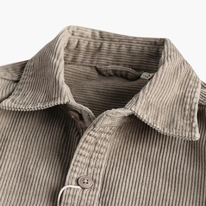 Camicia in velluto a coste con tasche da uomo, tessuto rinforzato e cuciture | Altivaro