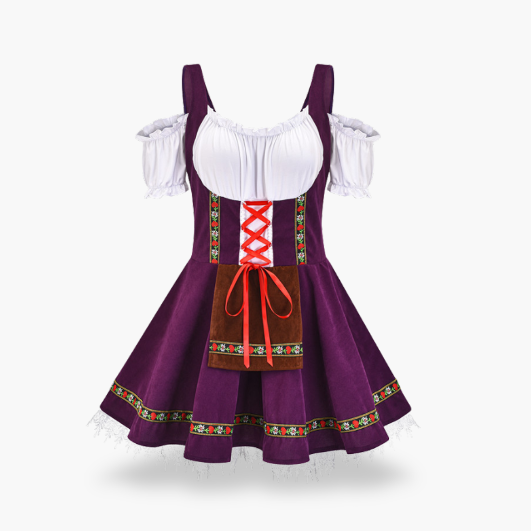 Donna Abito Dirndl con Corsetto e Gonna a Pieghe | Altivaro