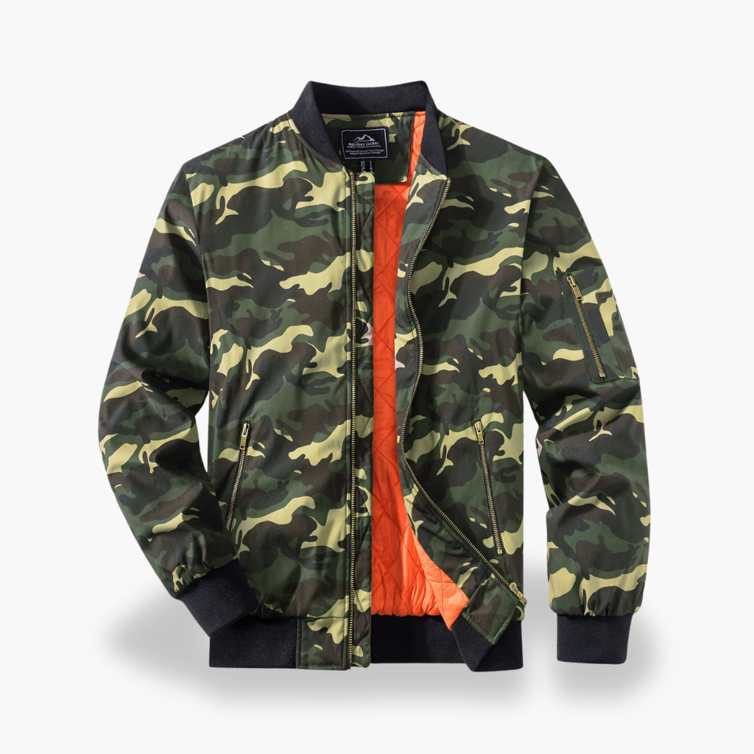Men's Bomber Jacket with Quilted Lining and Zip Pockets | Altivaro