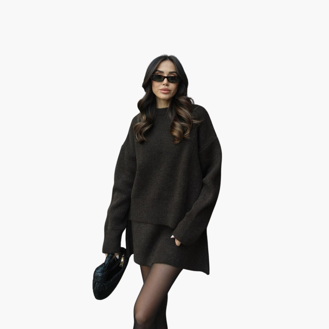 Completo Donna Maglia e Gonna Antracite Lana Sintetica Invernale | Altivaro