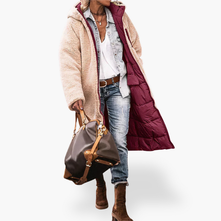 Giacca da donna Invernale Padded e Reversibile con Cappuccio e Pelliccia | Altivaro