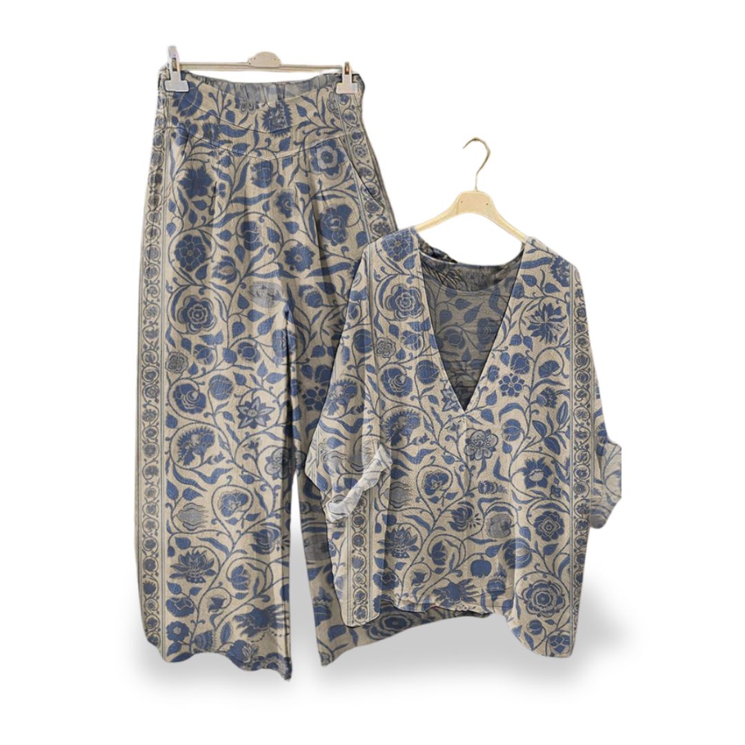 Completo Pantaloni Top Stampa Floreale Donna | Altivaro-Altivaro