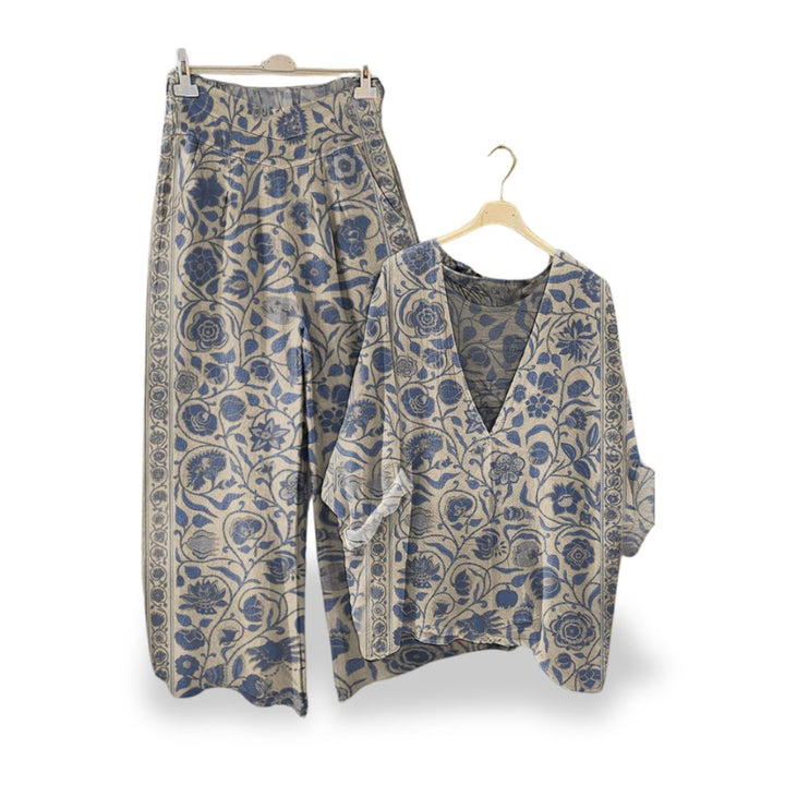 Completo Pantaloni Top Stampa Floreale Donna | Altivaro-Altivaro