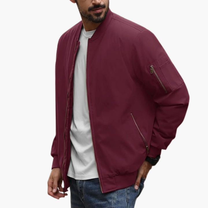 Men's Bomber Jacket with Quilted Lining and Zip Pockets | Altivaro
