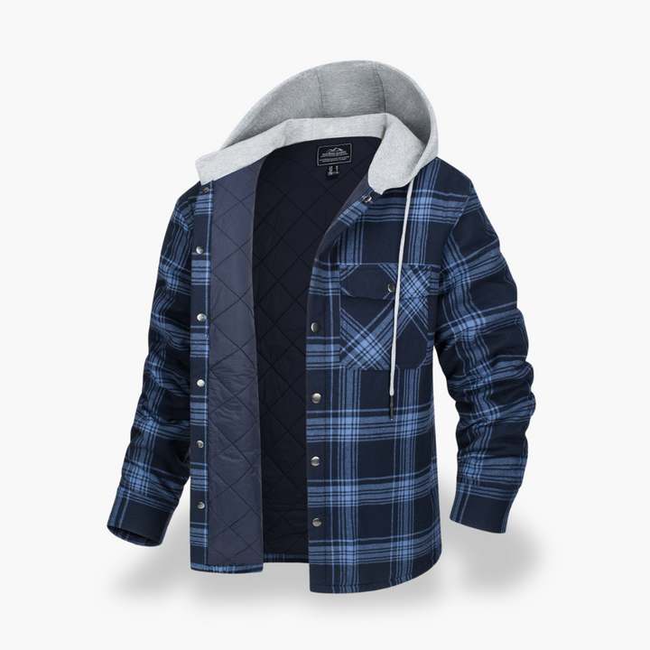 Men's Winter Plaid Jacket Lined with Hood | Altivaro